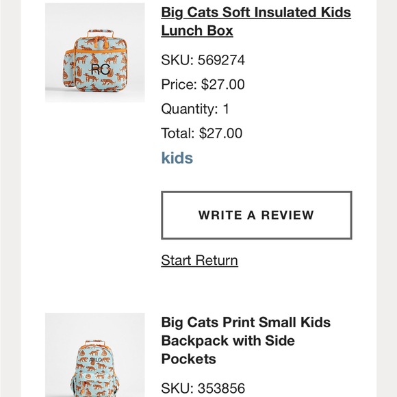 Crate&Kids Big Cat print small kids backpack and lunch box - Picture 2 of 5